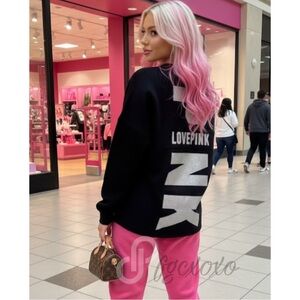 Black and Silver glitter PINK Sweatshirt